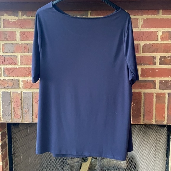 Lane Bryant Navy Blue Short Sleeve Blouse 18 20 - Picture 4 of 4